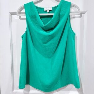 Gilli Teal Sleeveless Cowl Neck Top
